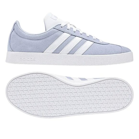 Adidas VL Court Sneakers Dove Grey & White - Picture 1 of 8